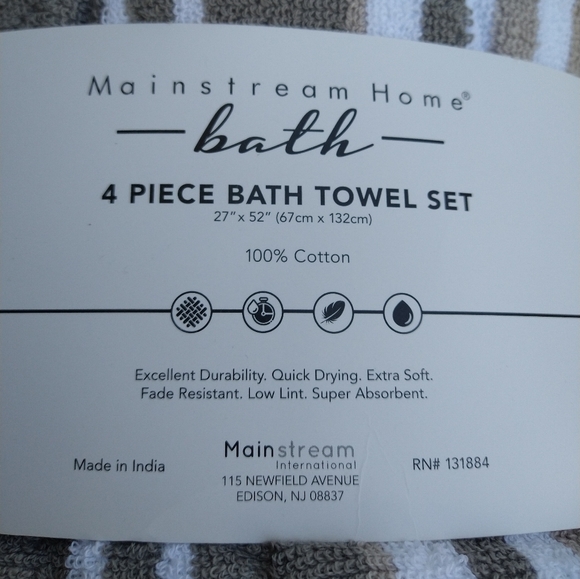 Ringspun Bundles 4 Pc Bath Towel Set - Picture 3 of 4